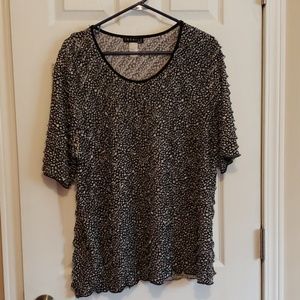 Black and White Ruffle Blouse